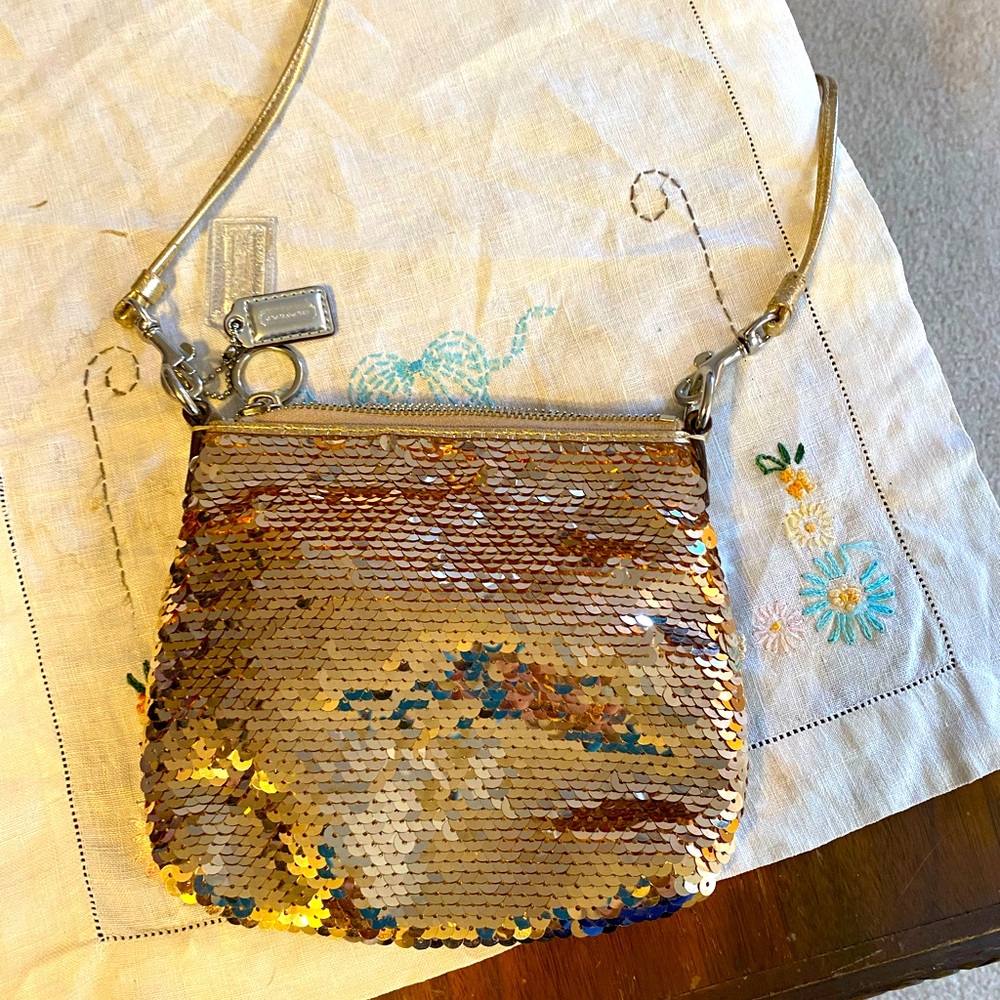 Coach evening purse… gold glitter!